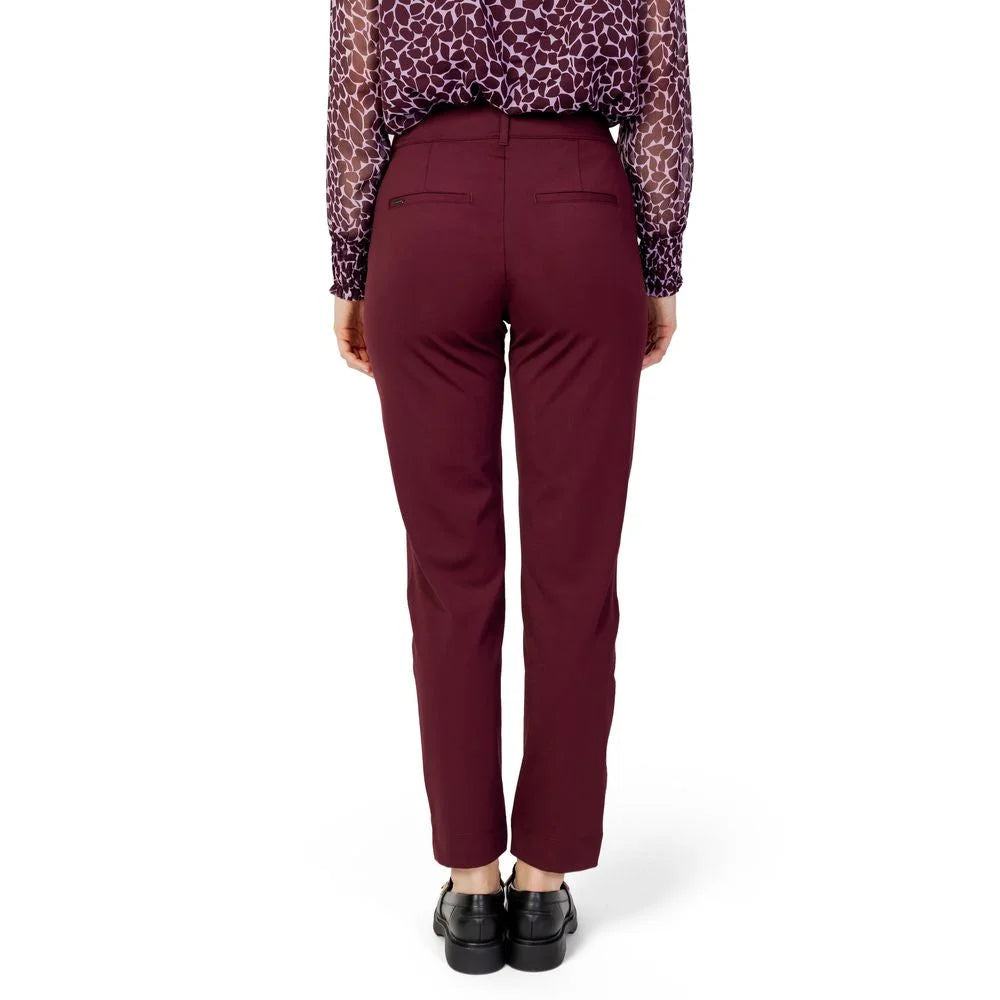 Street One Bordeaux Polyester Pant - W34 | L30