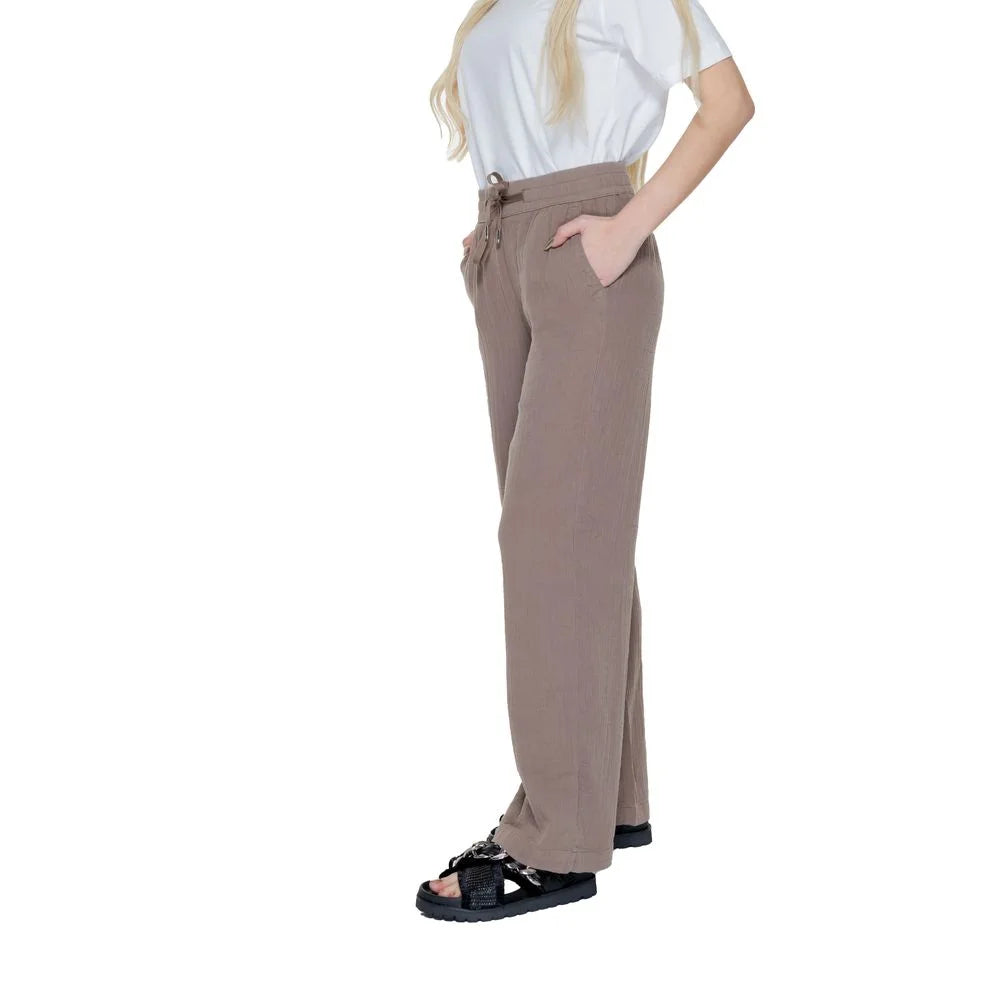 Street One Brown Cotton Pant - Trousers