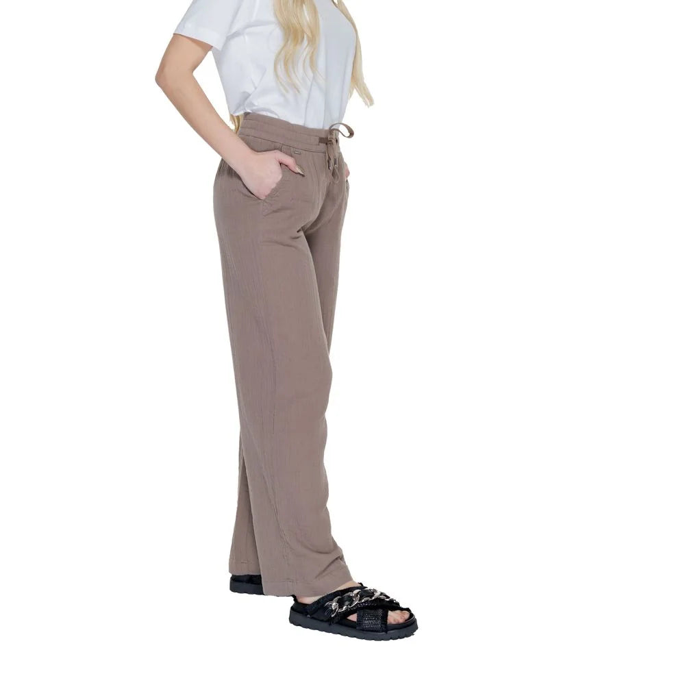 Street One Brown Cotton Pant - Trousers