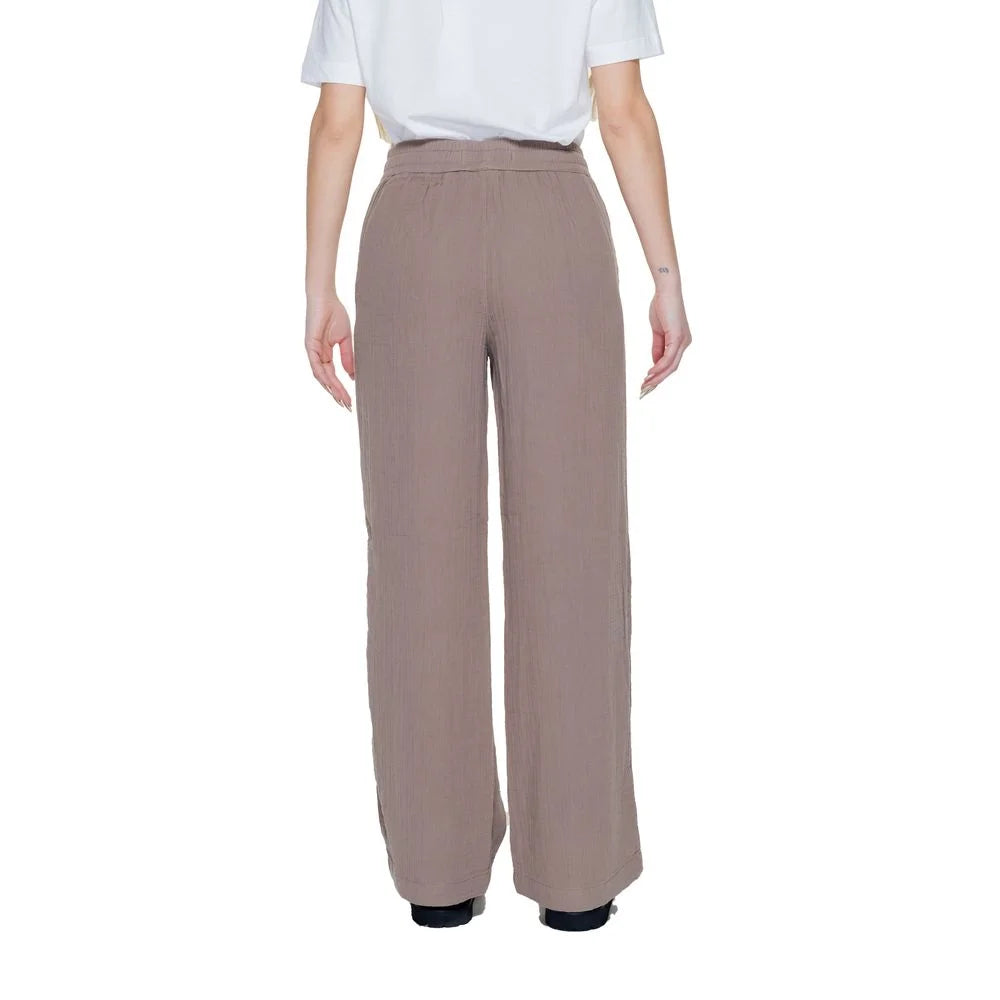 Street One Brown Cotton Pant - Trousers