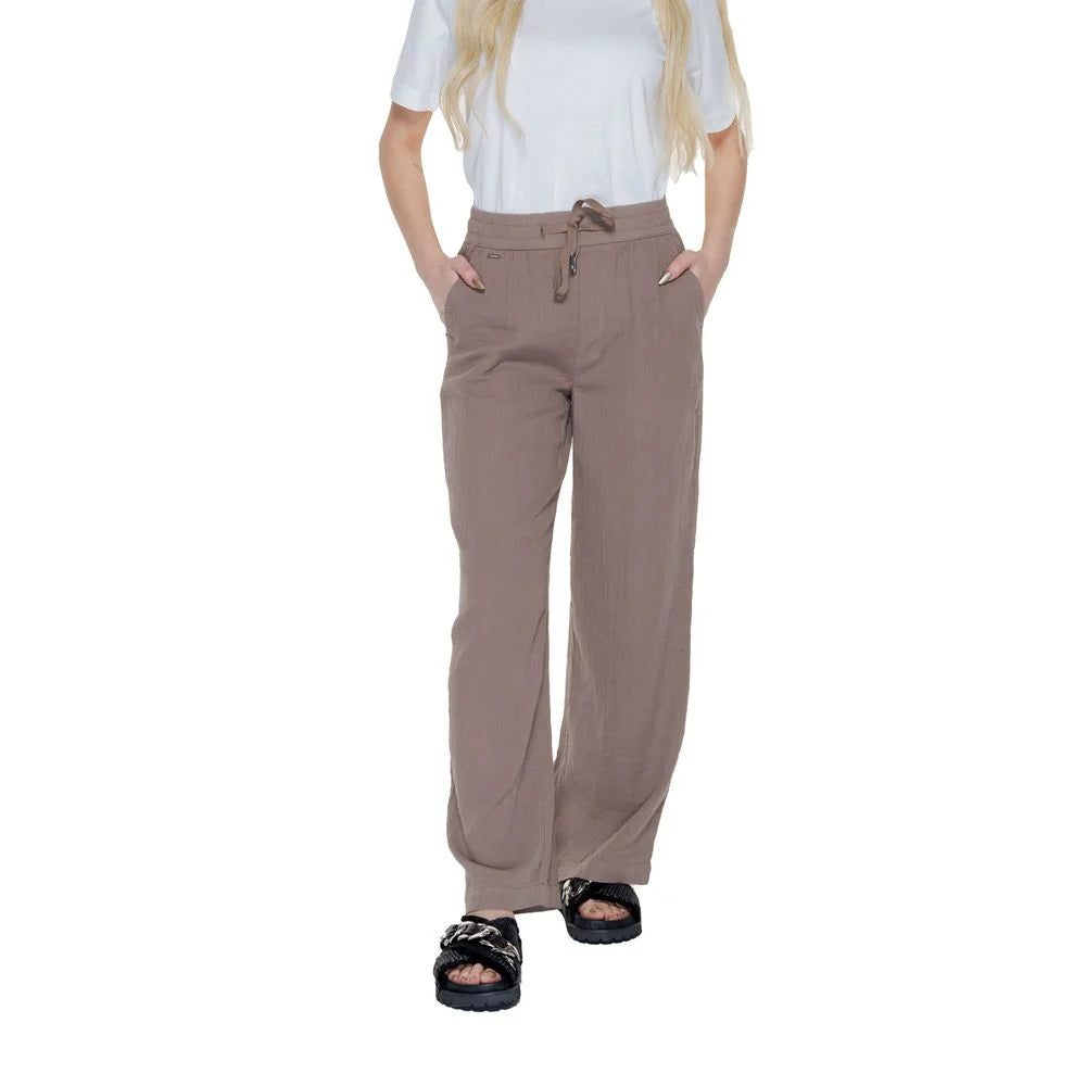 Street One Brown Cotton Pant - Trousers