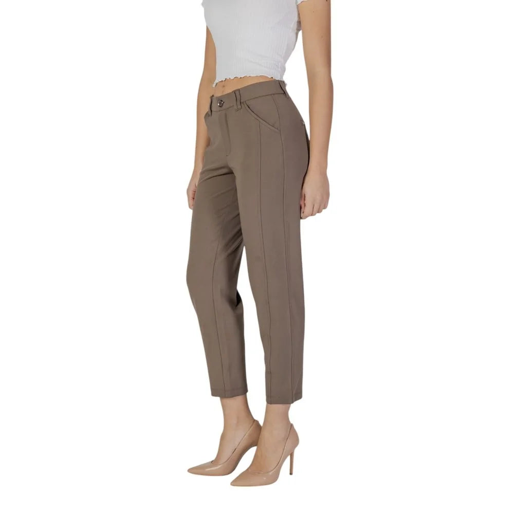 Street One Brown Polyester Pant - W40 | L28 - Trousers