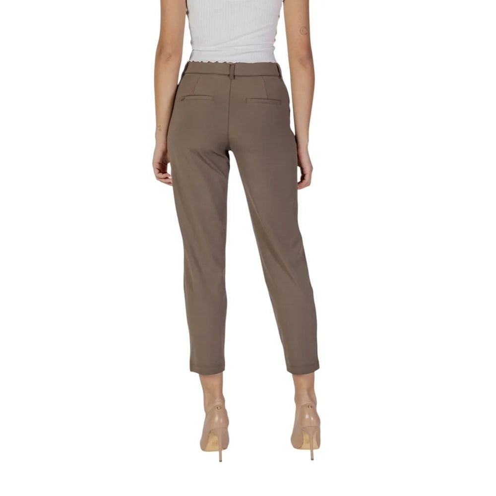 Street One Brown Polyester Pant - W40 | L28 - Trousers