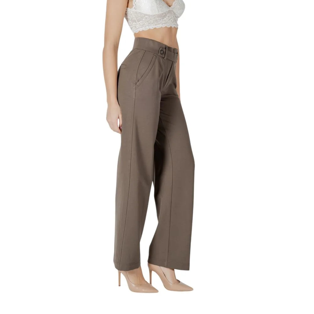 Street One Brown Viscose Pant - Trousers