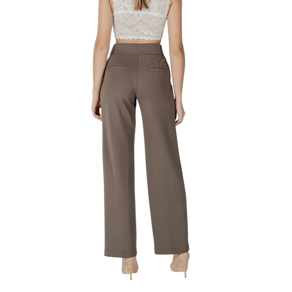 Street One Brown Viscose Pant - Trousers