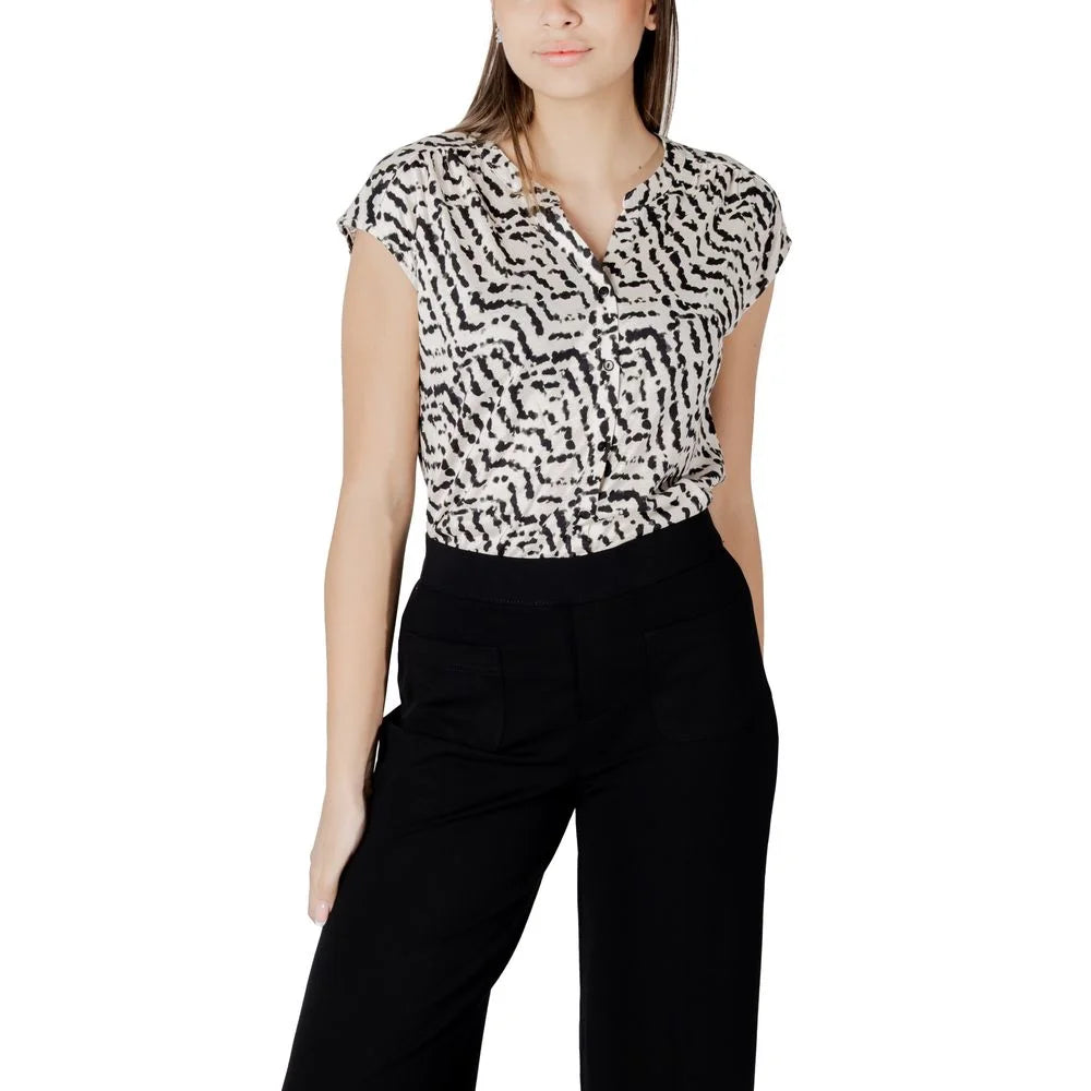 Street One Cream Cotton T-Shirt - 34 | XXS - T-Shirts