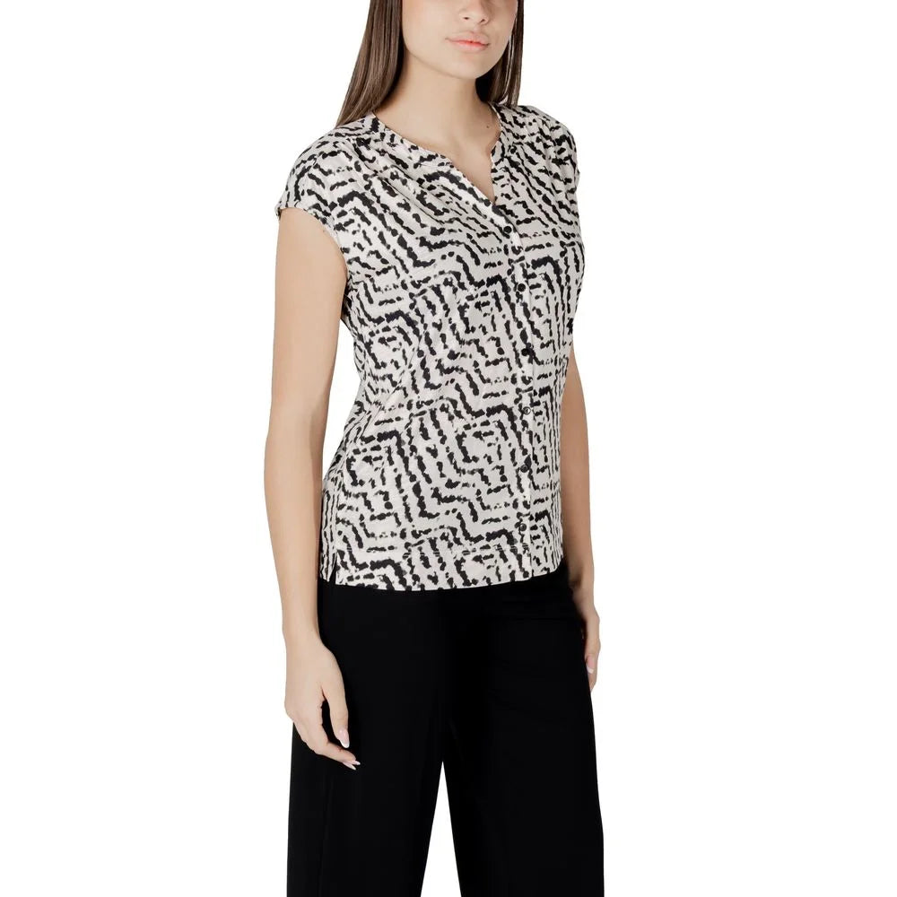 Street One Cream Cotton T-Shirt - 34 | XXS - T-Shirts