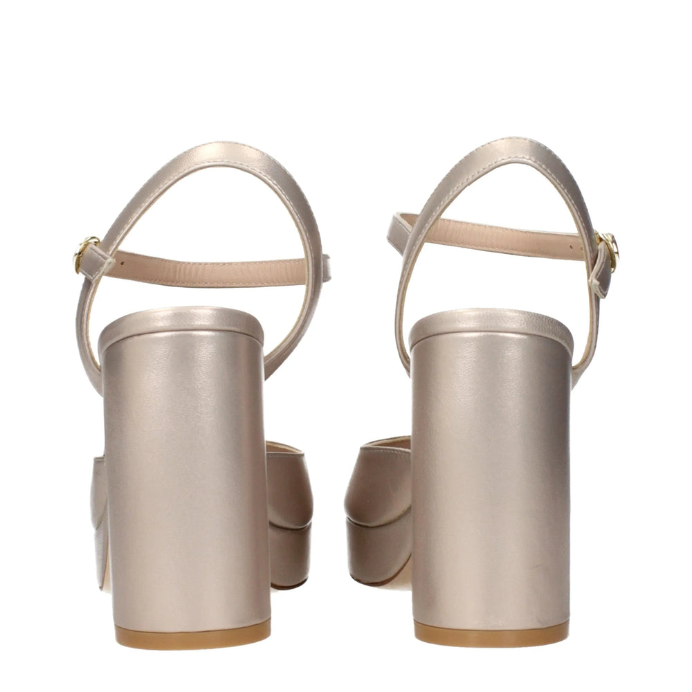 Plateformes en cuir beige Stuart Weitzman