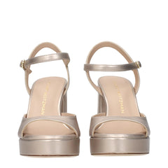 Plateformes en cuir beige Stuart Weitzman