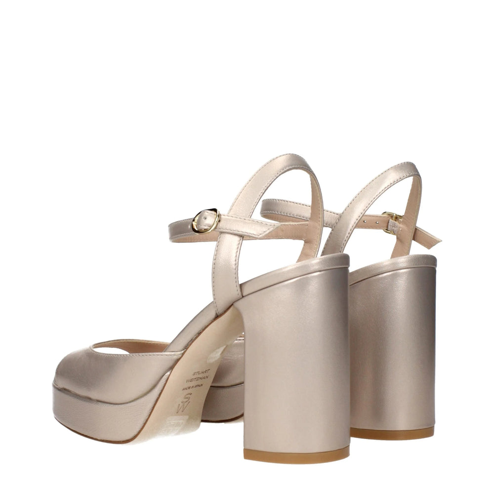 Plateformes en cuir beige Stuart Weitzman