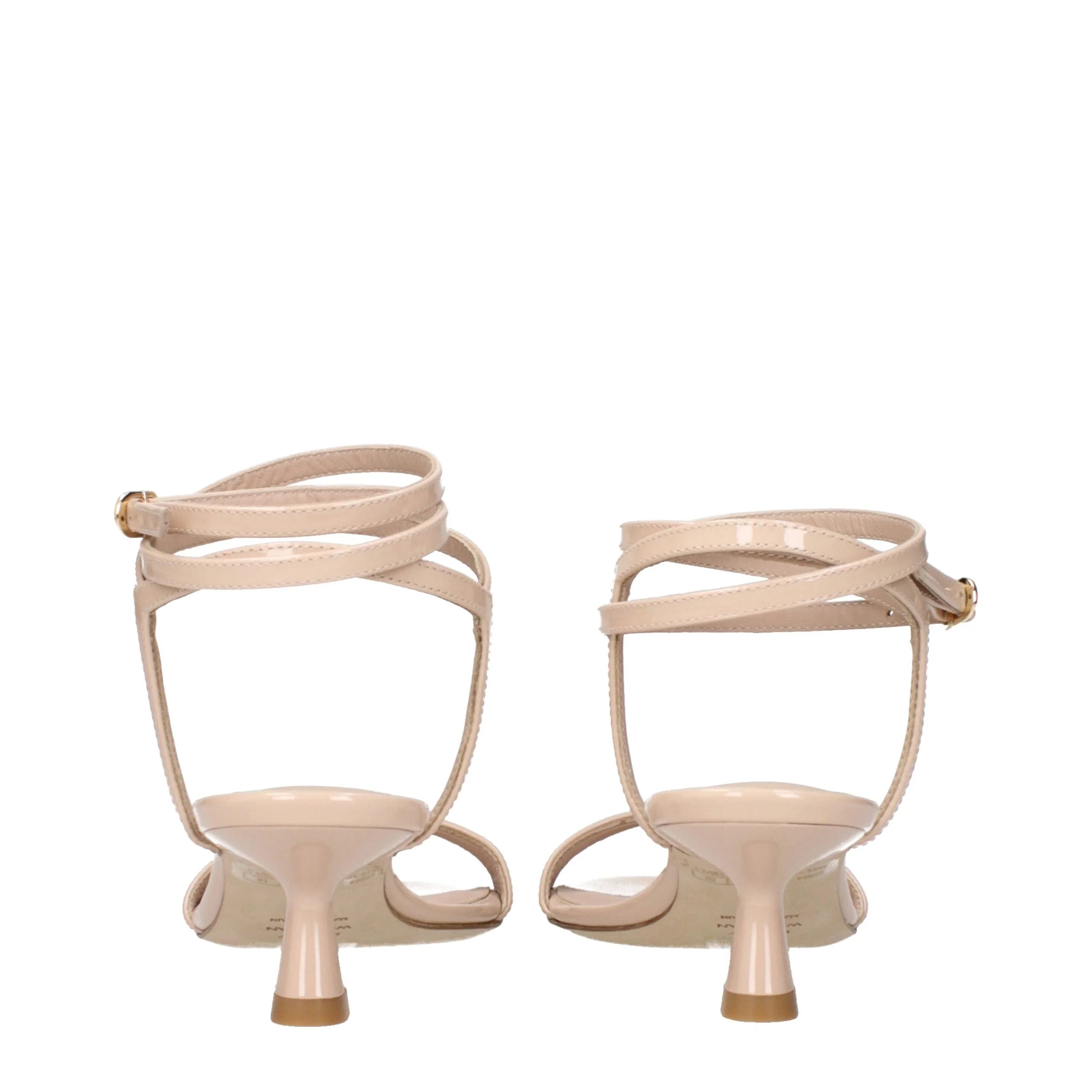 Sandales à talons aiguilles en cuir beige Stuart Weitzman