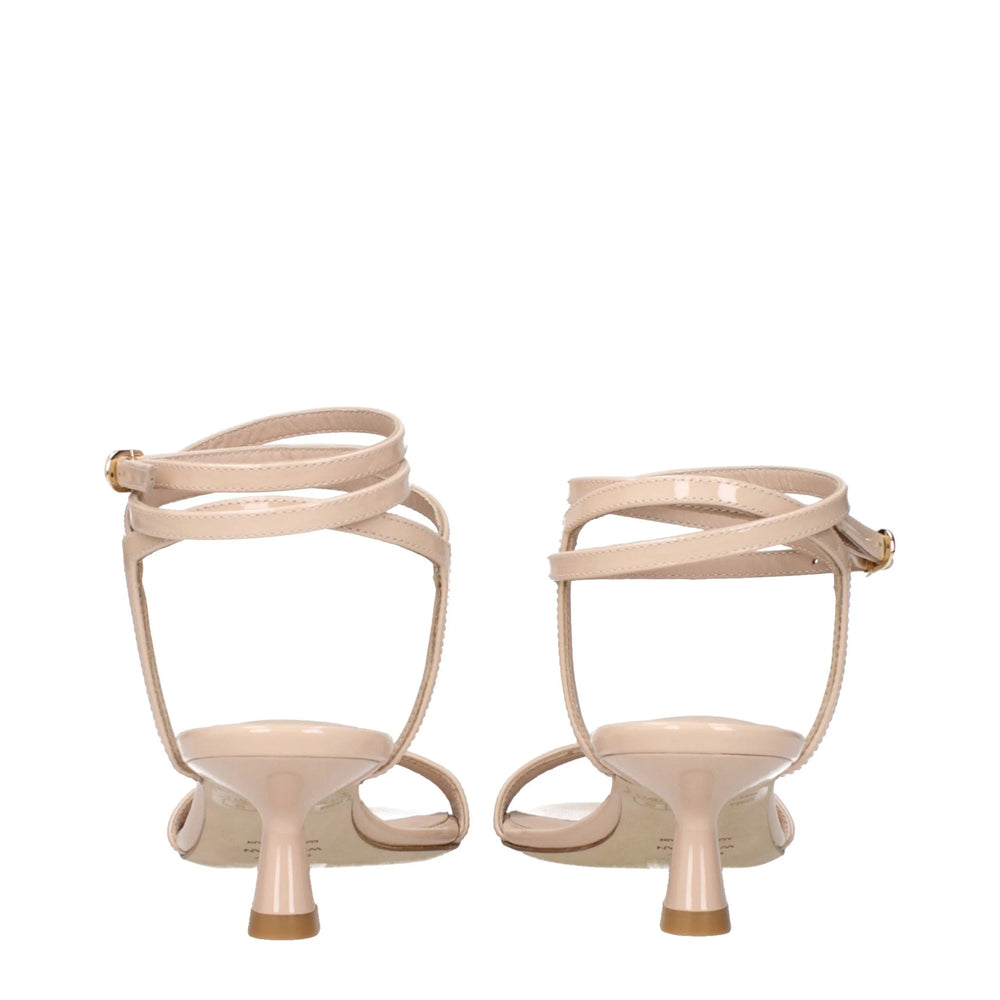 Sandales à talons aiguilles en cuir beige Stuart Weitzman