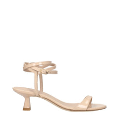 Sandales à talons aiguilles en cuir beige Stuart Weitzman
