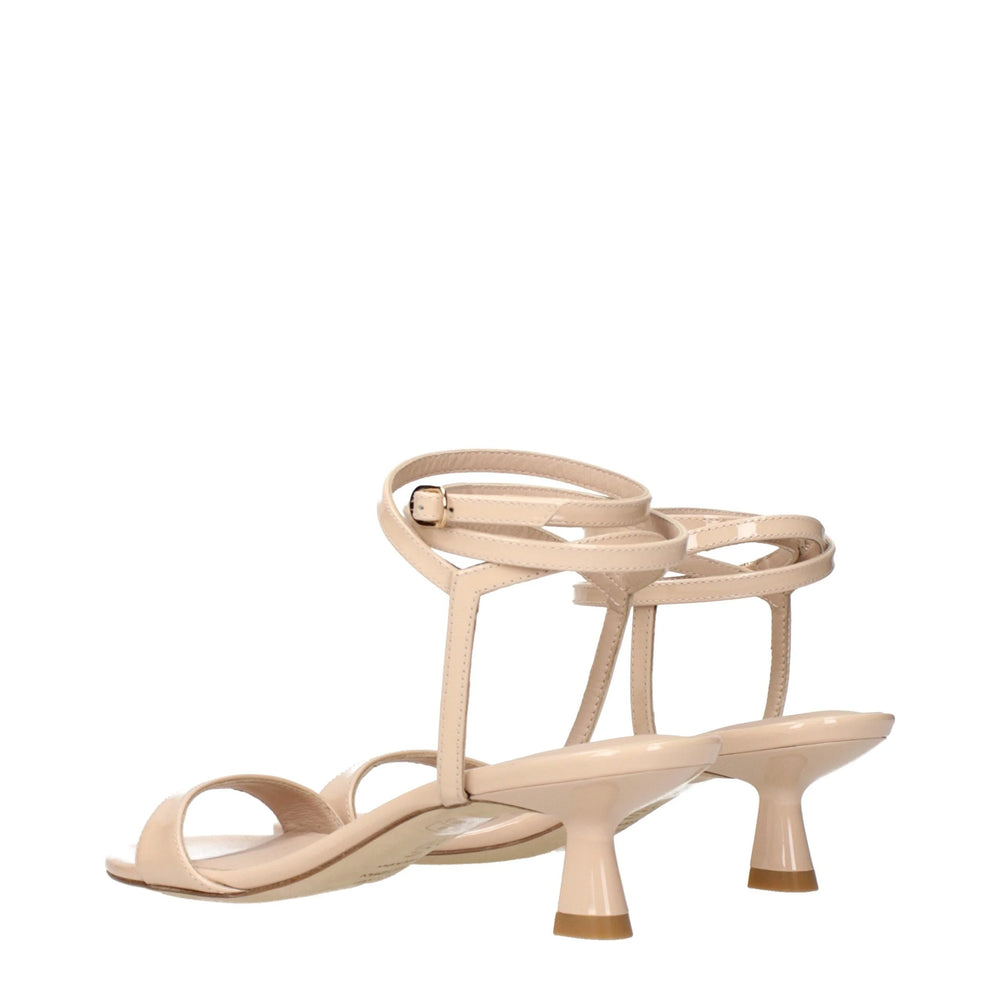 Sandales à talons aiguilles en cuir beige Stuart Weitzman