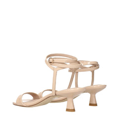 Sandales à talons aiguilles en cuir beige Stuart Weitzman