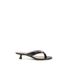 Stuart Weitzman Black Calf Leather Bos Taurus Strap-On Sandals - EU37.5/US7.5