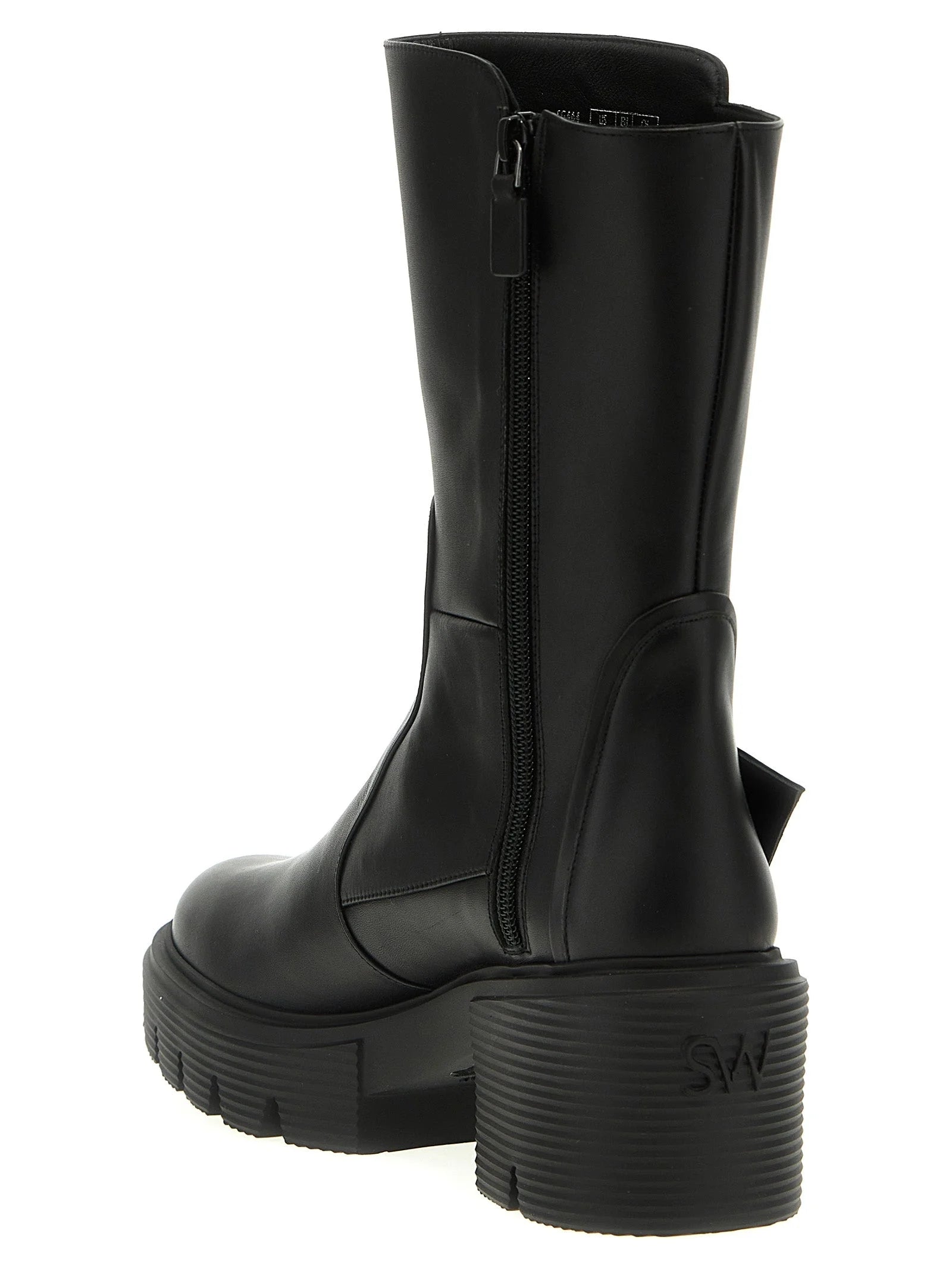 Stuart Weitzman Black Calfskin Ankle Boots