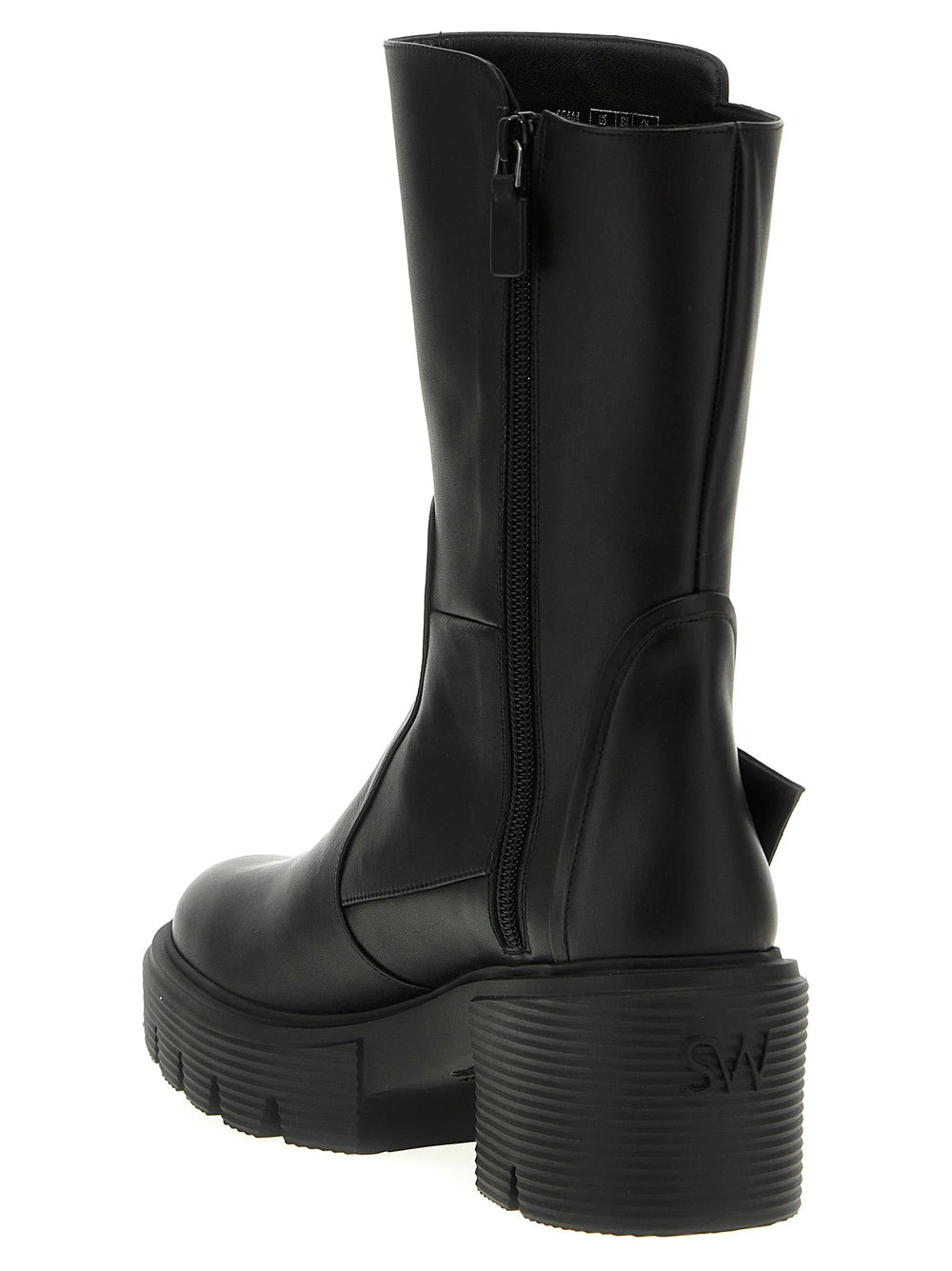 Stuart Weitzman Black Calfskin Ankle Boots