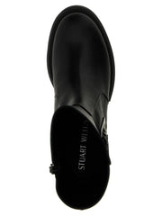 Stuart Weitzman Black Calfskin Ankle Boots