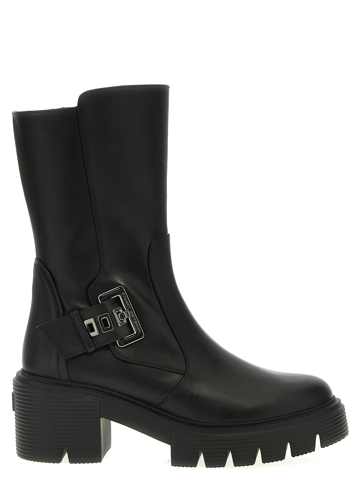Stuart Weitzman Black Calfskin Ankle Boots