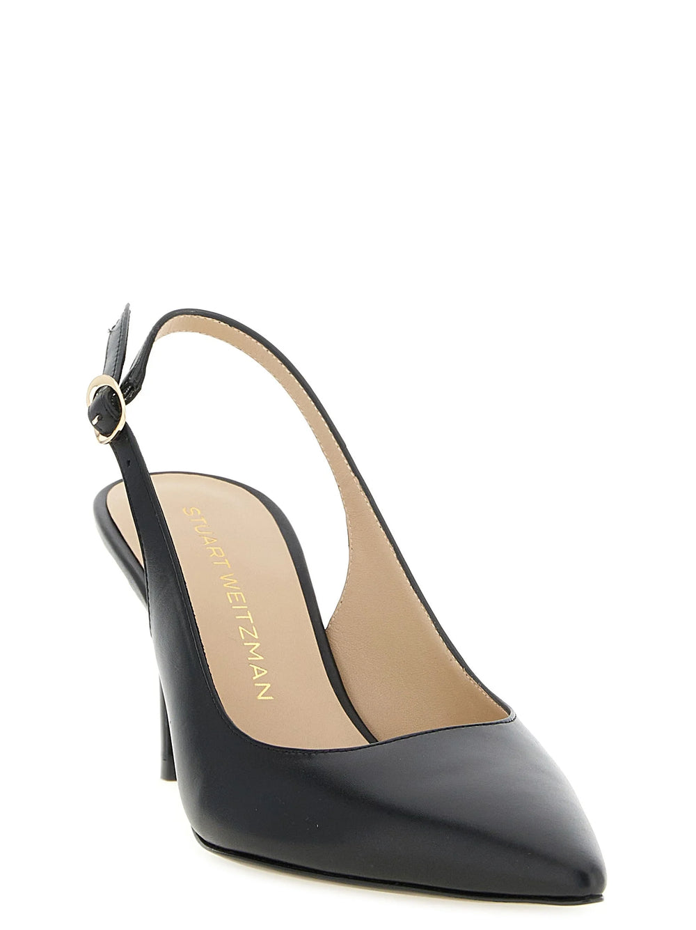 Stuart Weitzman Black Calfskin Mid Heel Pumps - EU38/US8
