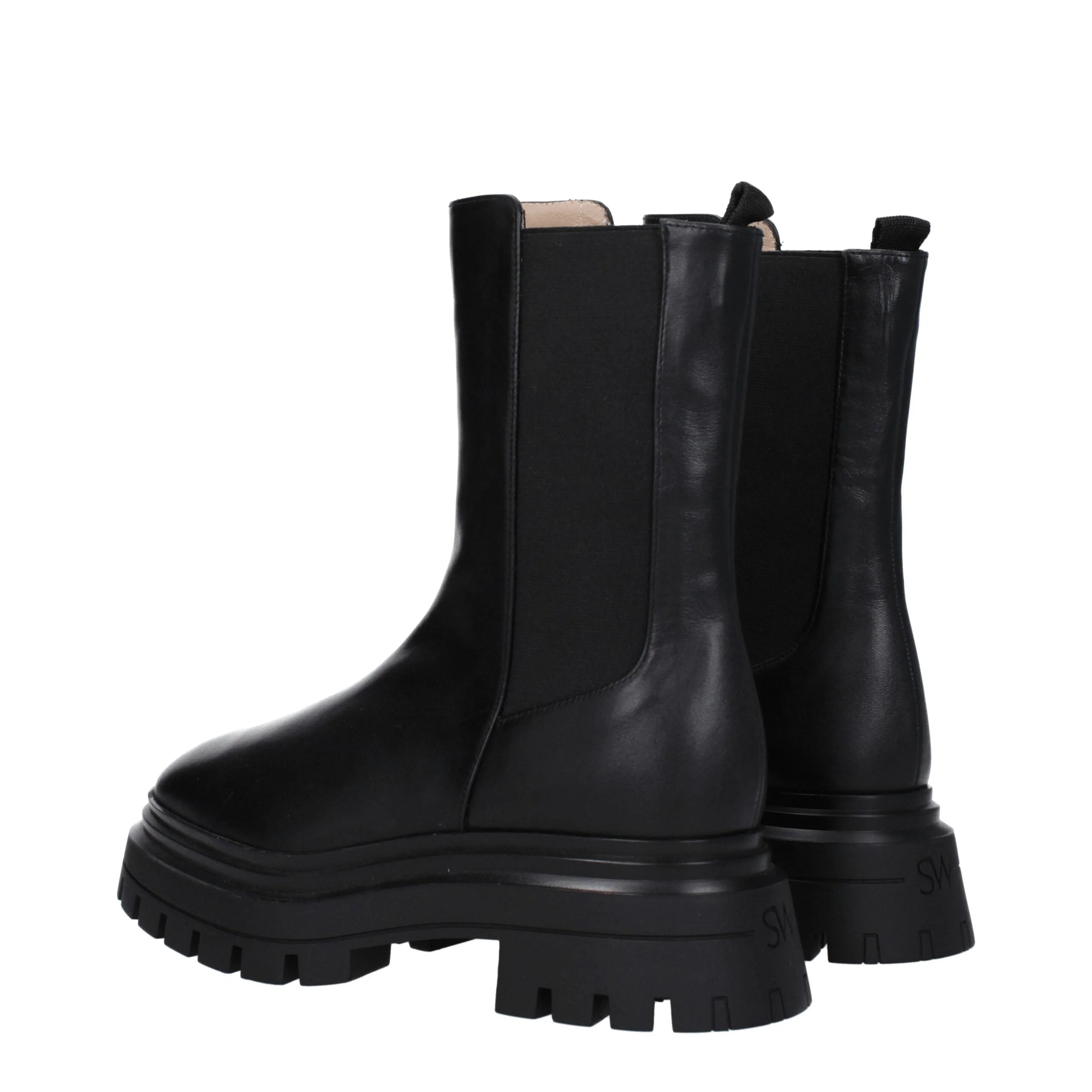 Stuart Weitzman Black Leather Ankle Boots - Boots