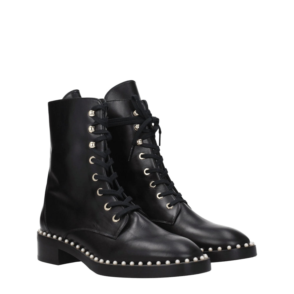 Stuart Weitzman Black Leather Ankle Boots - Boots