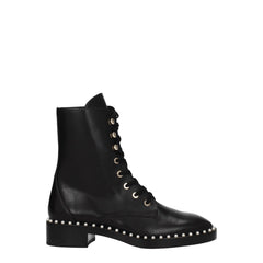 Stuart Weitzman Black Leather Ankle Boots