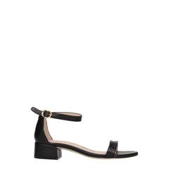 Stuart Weitzman Black Leather Flat Sandals - EU41/US11