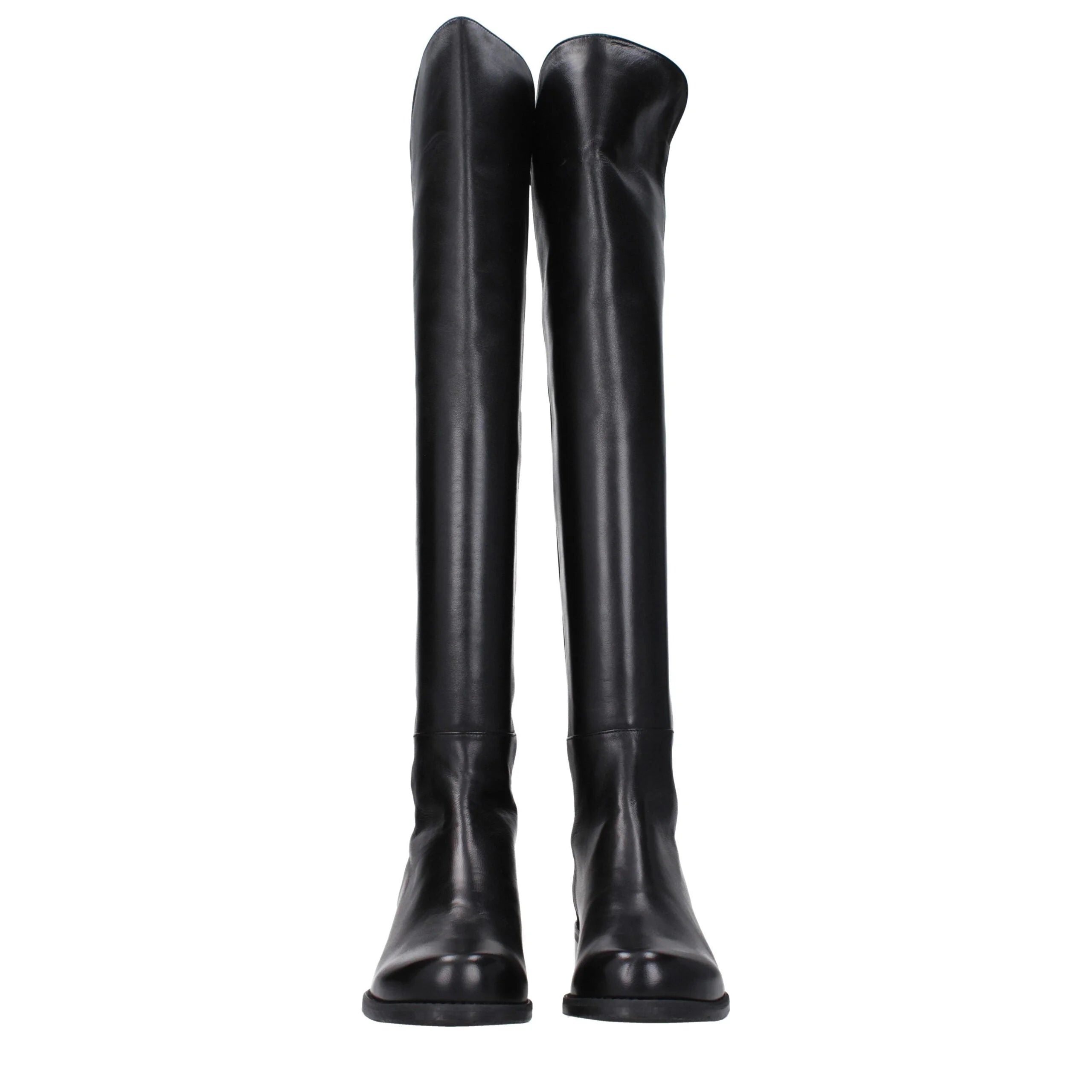 Stuart Weitzman Black Leather Over The Knee