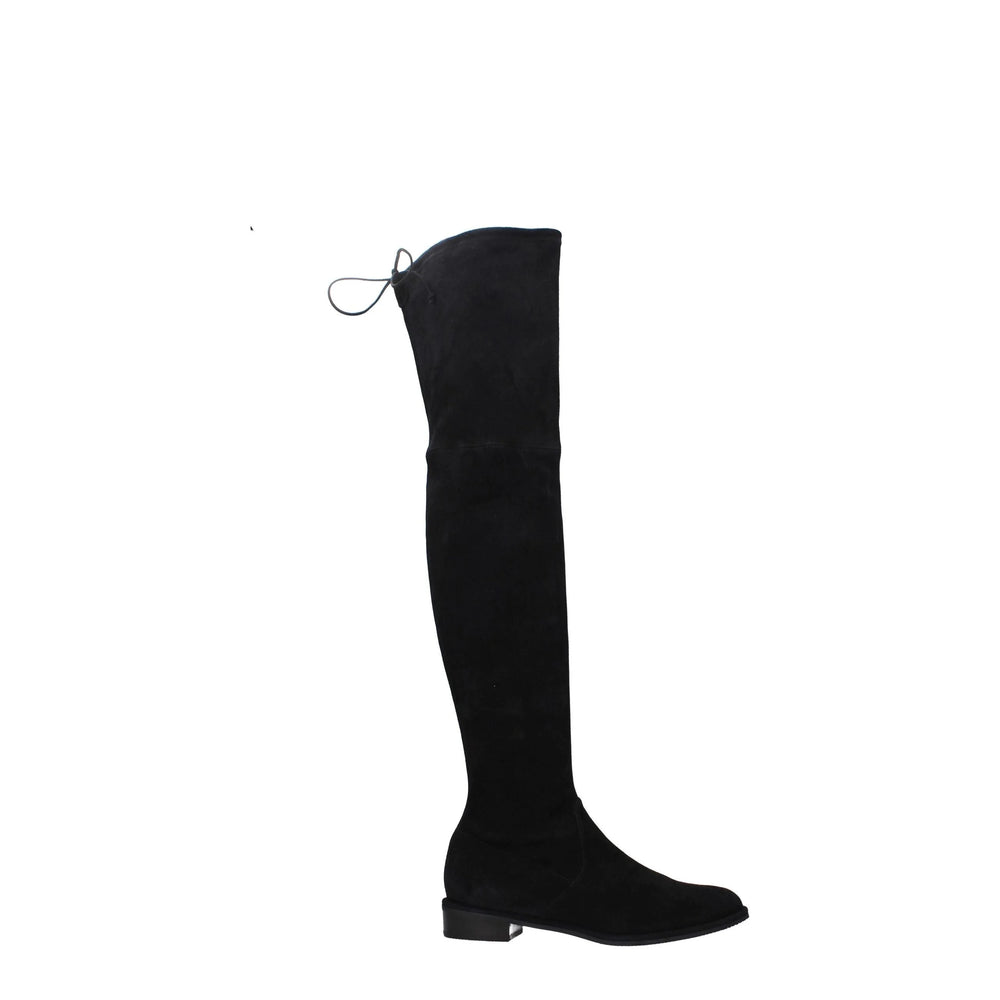 Stuart Weitzman Black Leather Over The Knee - Boots