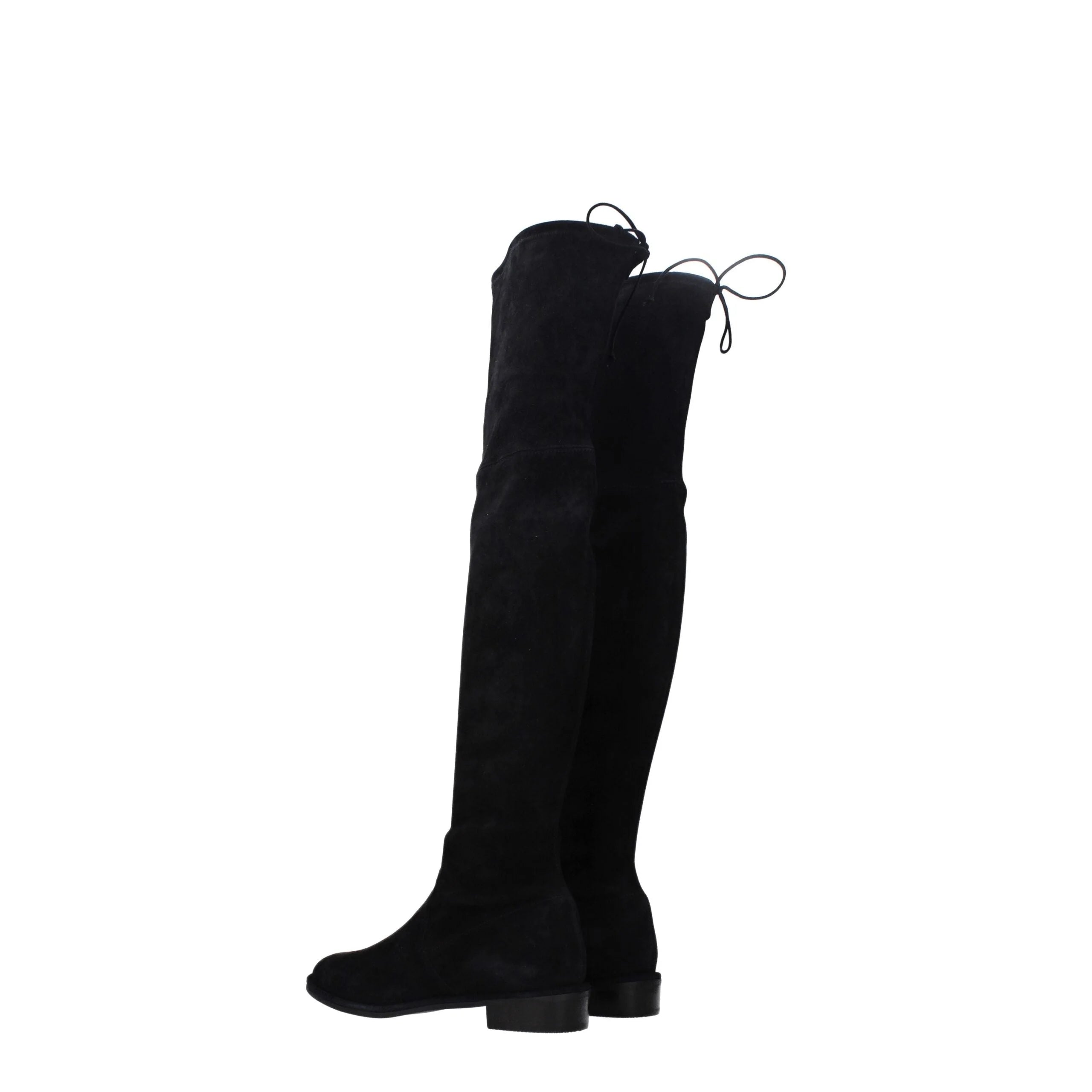 Stuart Weitzman Black Leather Over The Knee - Boots