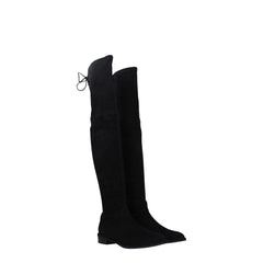Stuart Weitzman Black Leather Over The Knee - Boots