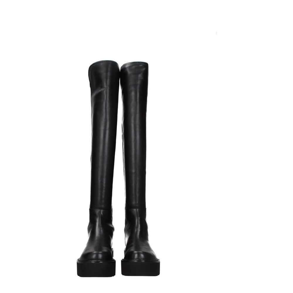 Stuart Weitzman Black Leather Over The Knee - EU35/US5