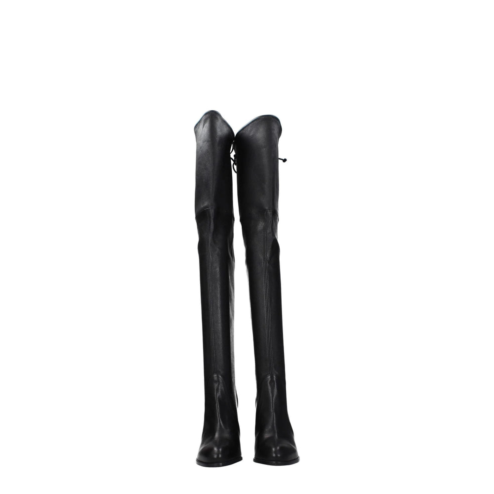 Stuart Weitzman Black Leather Over The Knee - EU35/US5