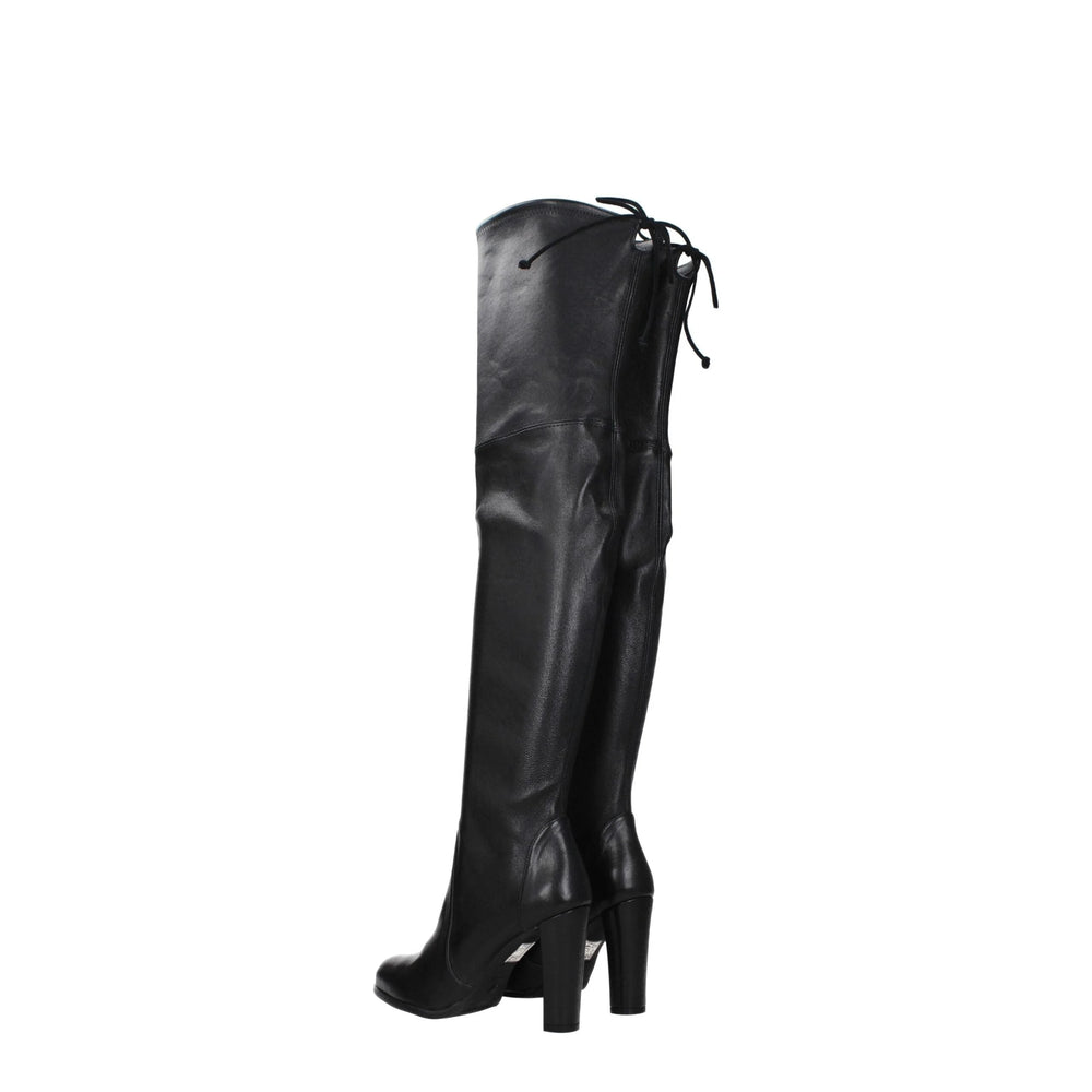 Stuart Weitzman Black Leather Over The Knee - EU35/US5