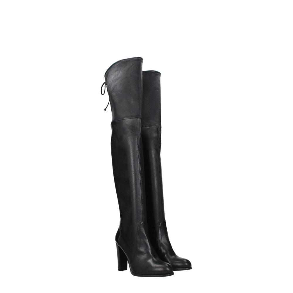 Stuart Weitzman Black Leather Over The Knee - EU35/US5