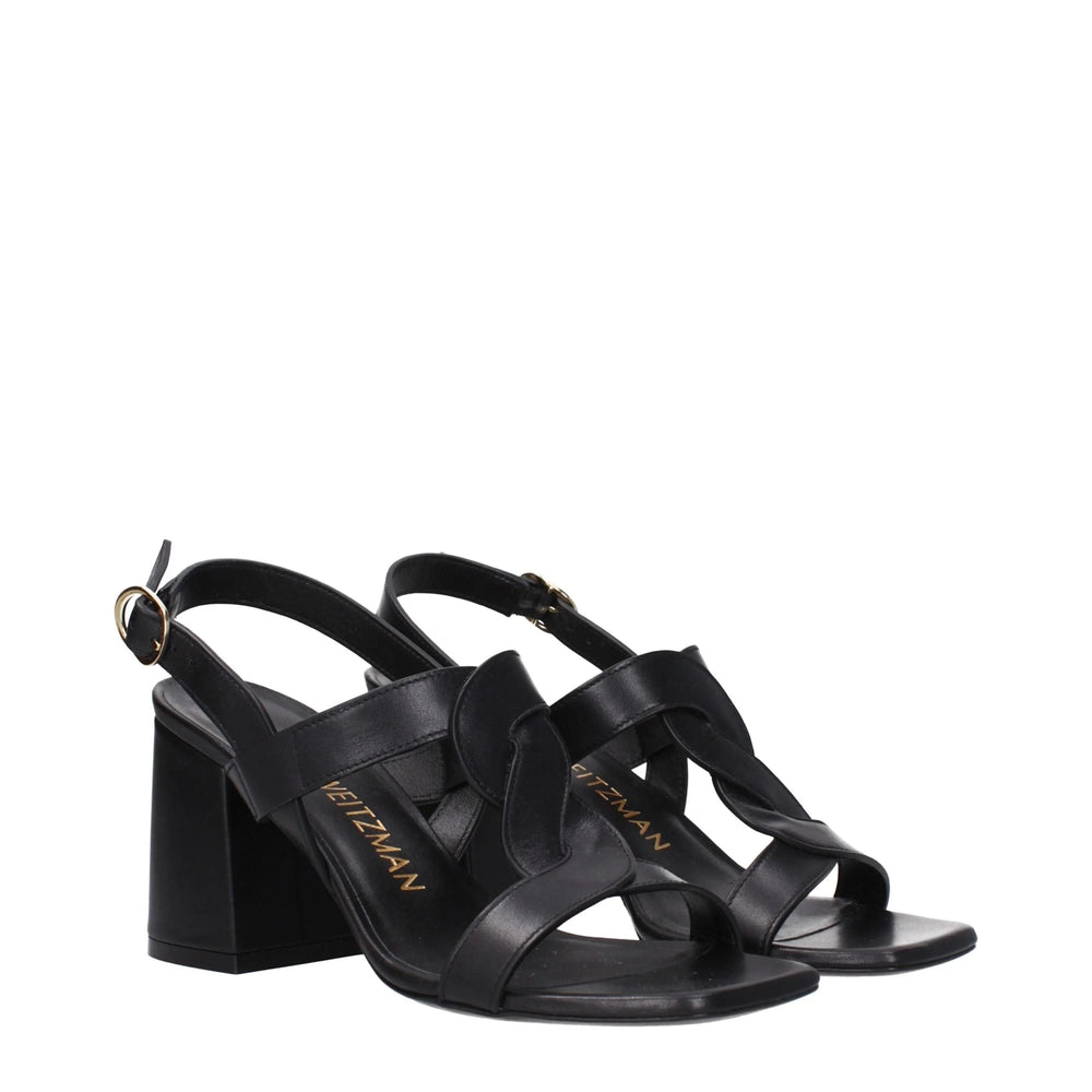Stuart Weitzman Black Leather Platforms