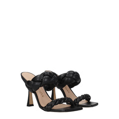 Stuart Weitzman Black Leather Stiletto Heels Sandals - EU37/US7