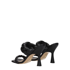 Stuart Weitzman Black Leather Stiletto Heels Sandals - EU37/US7