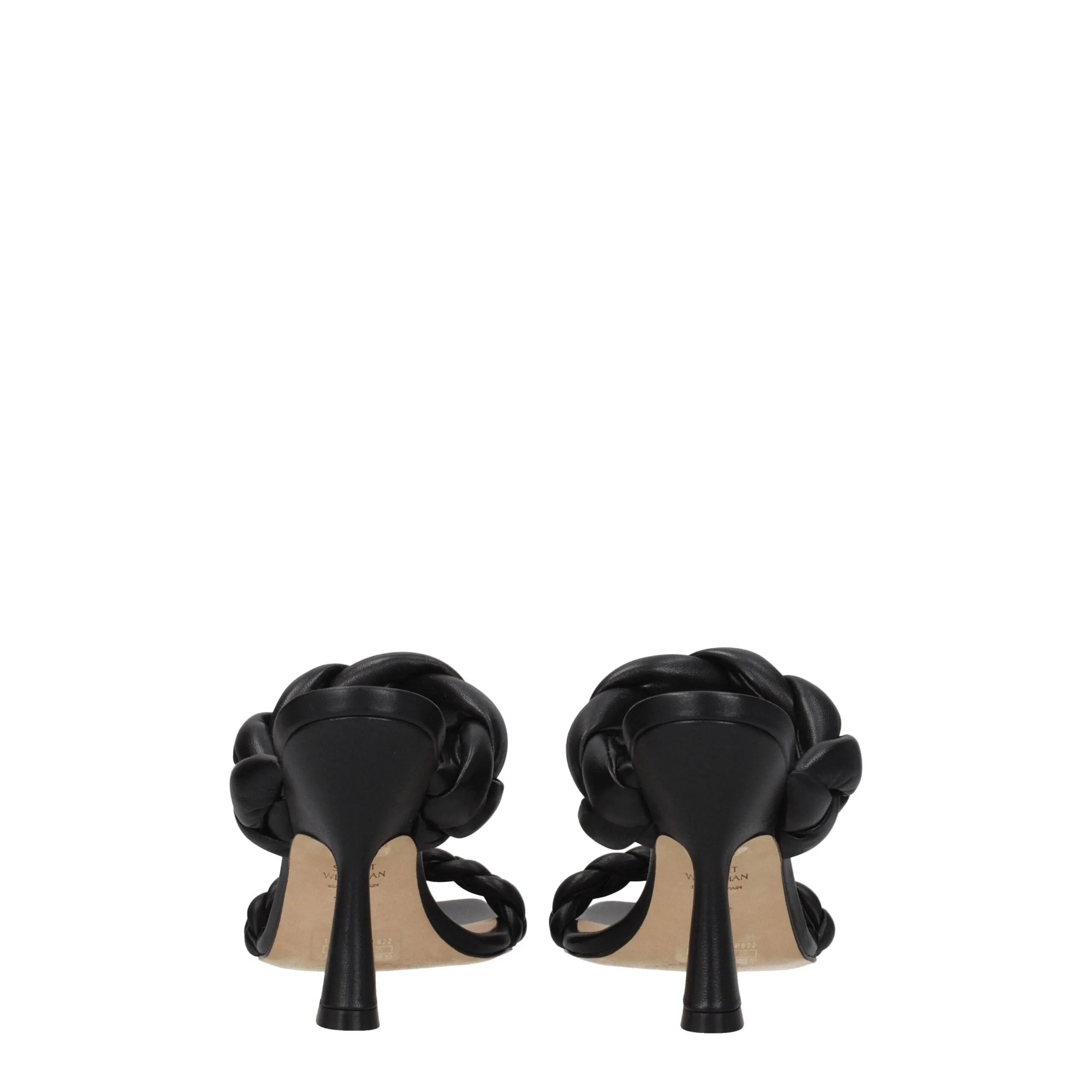 Stuart Weitzman Black Leather Stiletto Heels Sandals - EU37/US7