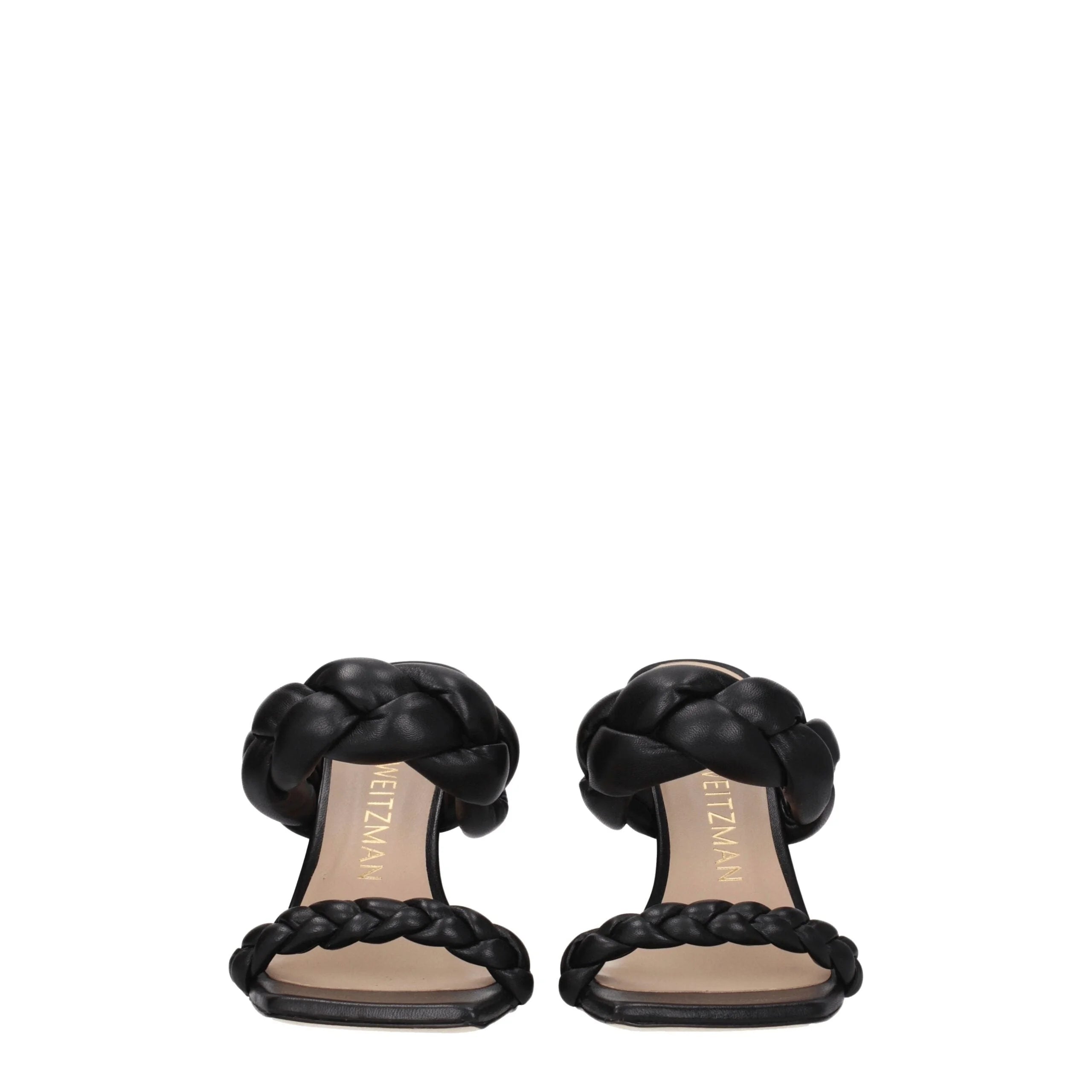 Stuart Weitzman Black Leather Stiletto Heels Sandals - EU37/US7