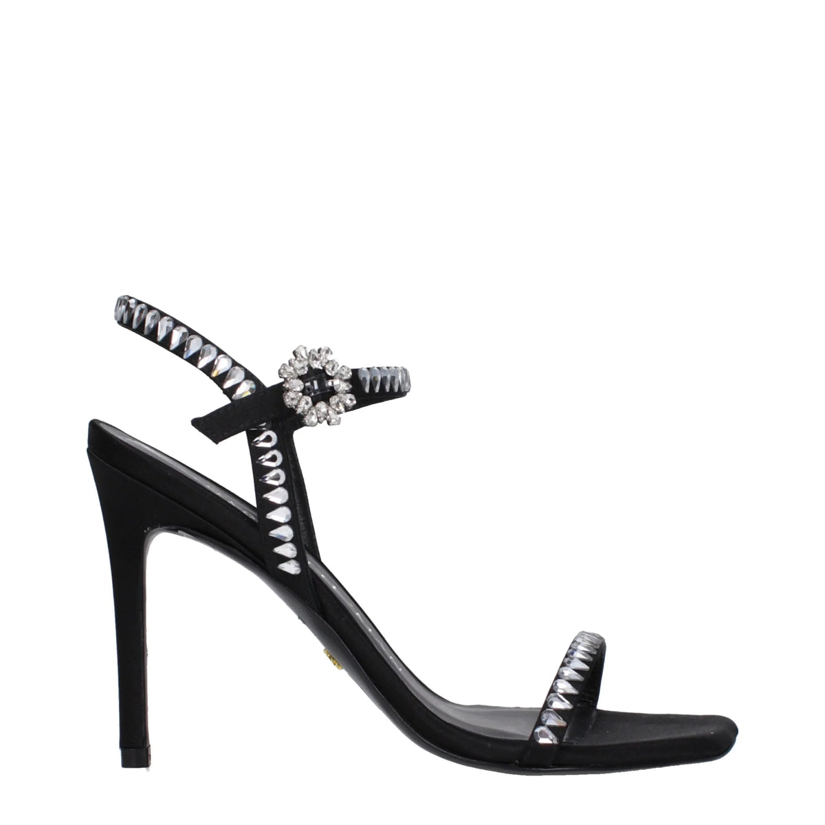 Stuart Weitzman Black Satin Stiletto Heels Sandals - Sandals