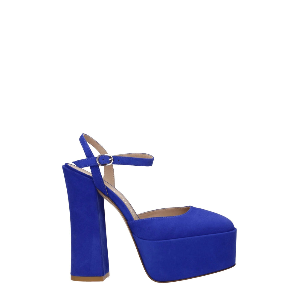 Stuart Weitzman Blue Leather Platforms