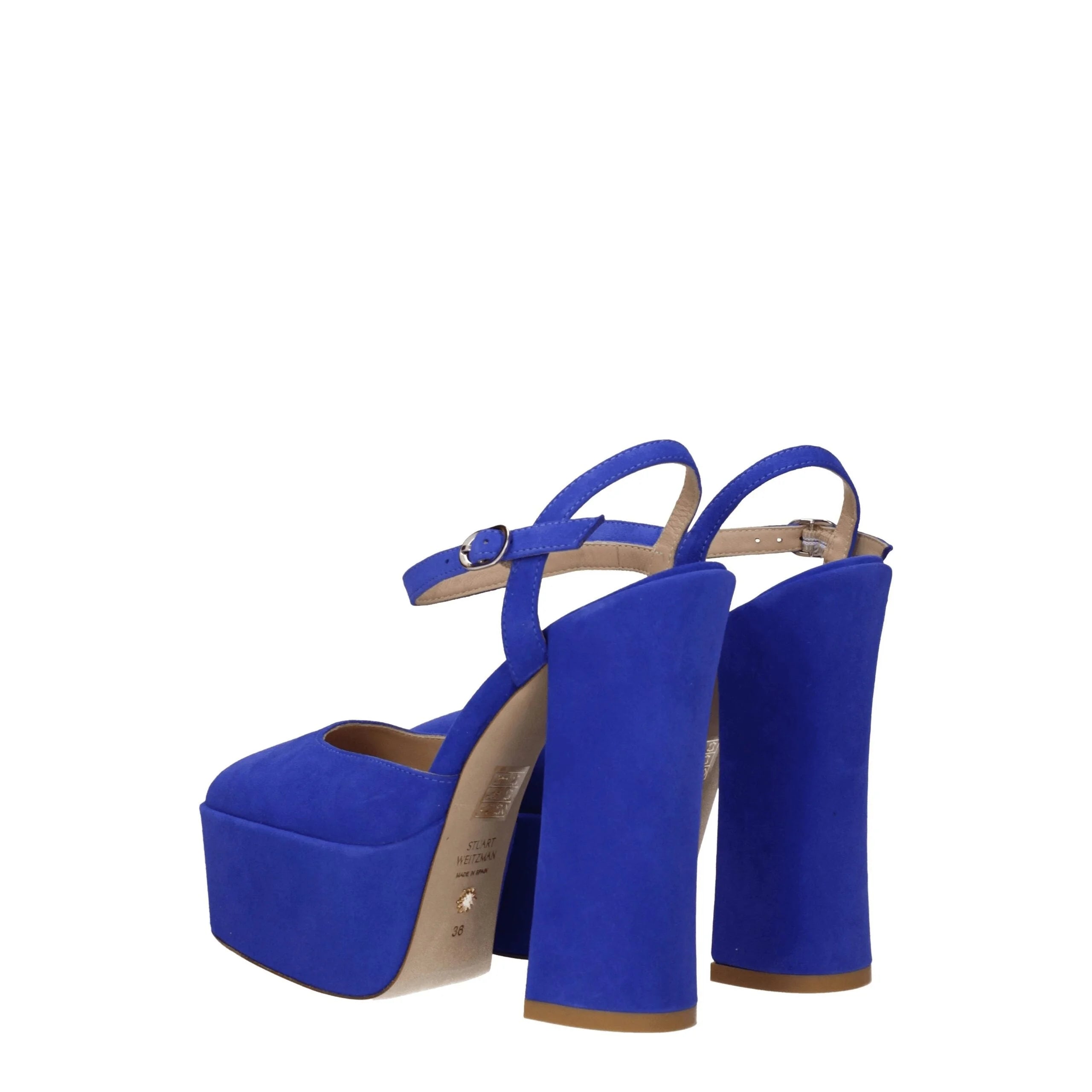 Stuart Weitzman Blue Leather Platforms