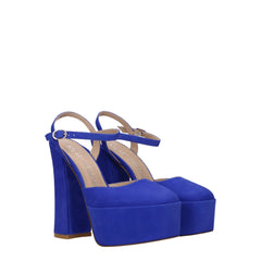 Stuart Weitzman Blue Leather Platforms