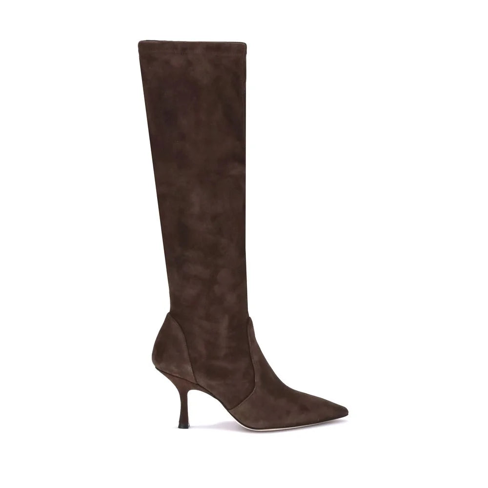 Stuart Weitzman Brown Calf Leather Bos Taurus High Heel Boots - EU36.5/US6.5