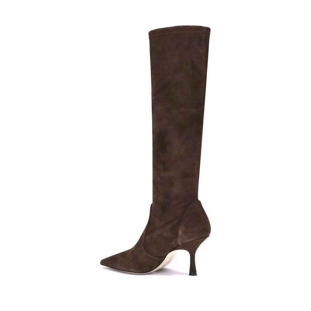Stuart Weitzman Brown Calf Leather Bos Taurus High Heel Boots - EU36.5/US6.5