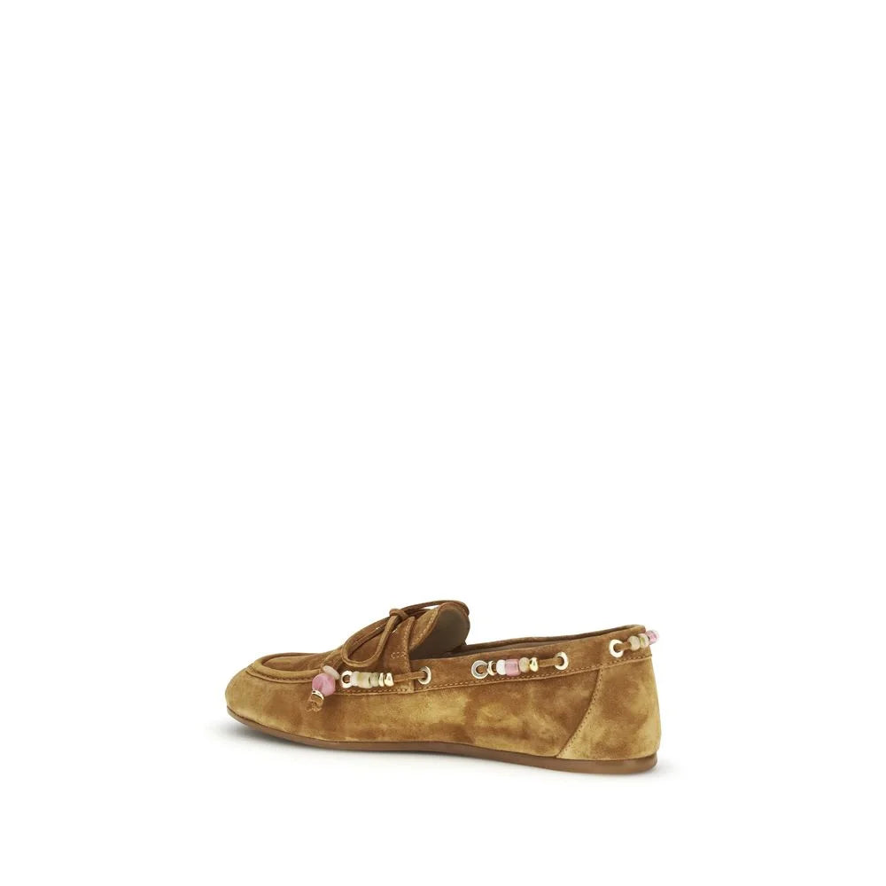 Stuart Weitzman Brown Calf Leather Bos Taurus Slip-On Loafers - EU41/US11