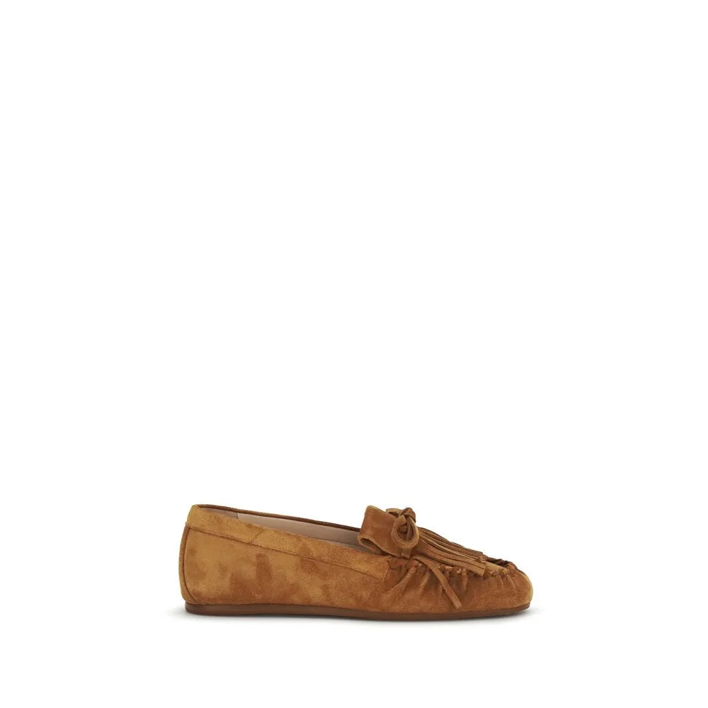 Stuart Weitzman Brown Calf Leather Bos Taurus Slip-On Loafers - EU39/US9